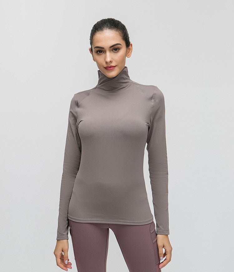 Mesh Shoulder Turtle Neck